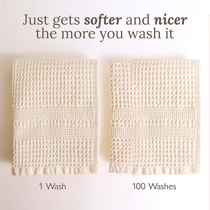 GILDEN TREE Waffle Towels for Bathroom, 100% Cotton Quick Dry Towel, Waffle