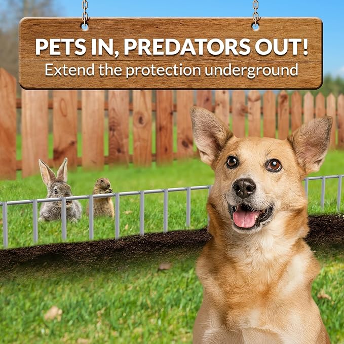 Dig Defence Original Animal Barrier Fence - Small/Medium Decorative Garden Fence, Outdoor No Dig Fence for Dogs and Rabbits, Yard and Patio - 32”(L) x 8”(H), 12 Pack
