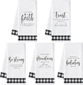 R HORSE Religious Christian Kitchen Dish Towel 5Pcs Bible Verse Scripture