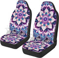 Purple Mandala Waterproof Car Seat Cover Anti-Slip Back Fabric Automobile Front Seat Covers Easy to Install All-Season Protection Universal Vehicle Accessories