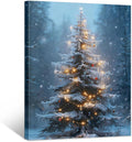 Framed Christmas Pictures Wall Decor,Vintage Pine Tree Prints,Winter Christmas Canvas Wall Art Decoration for Bedroom Bathroom Living Room Rustic Xmas Holiday Gifts (Christmas Tree 15, 16'' X 20'')