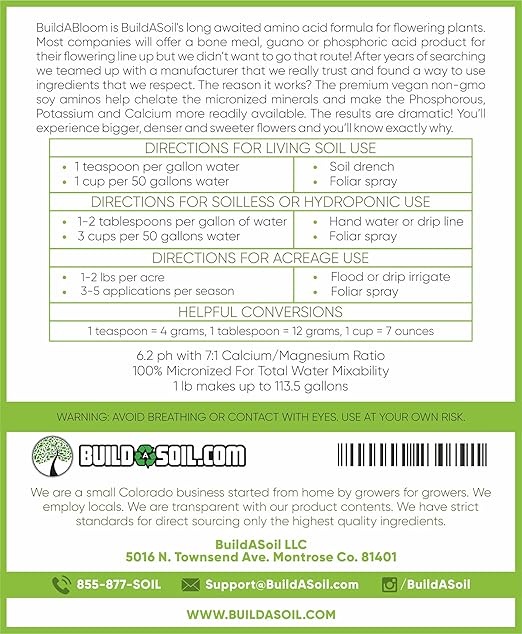 BuildASoil Vegan Bloom Booster & Flower Fertilizer – Organic Hydrangea & Rose Fertilizer Plant Food, Bloom Booster Fertilizer for Outdoor Gardens & Houseplants – Natural Soil Flower Food, 5 LB Bag