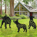 3 Pcs Metal Dog Garden Decor for Outside 12" Puppy Garden Stake Black Silhouette Statues Outdoor Decoration for Animal Lovers Gifts Women Men Patio Lawn Lawn Yard Art(Bulldog)