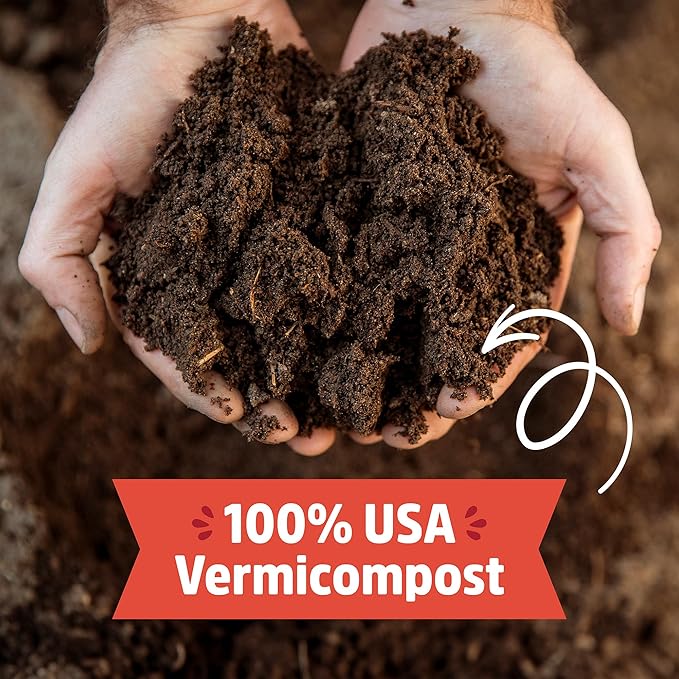 Back to the Roots Organic Worm Castings for Plants, Natural Fertilizer and Soil Enhancer for Gardening, Made in The USA, 5lb