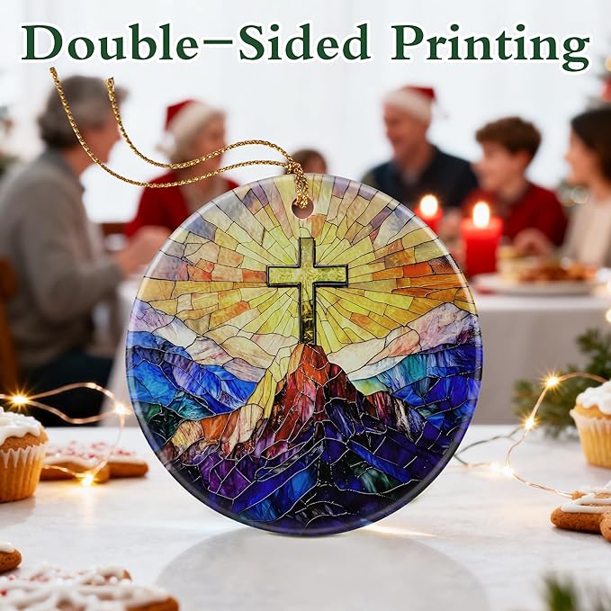 Christian Cross Ornament | Religious Christmas Ornament, Christmas Tree Decoration, Christian Home Decor | Religious Gifts | Easter Faith Cross Gifts, Baptism Gift, Confirmation Gift
