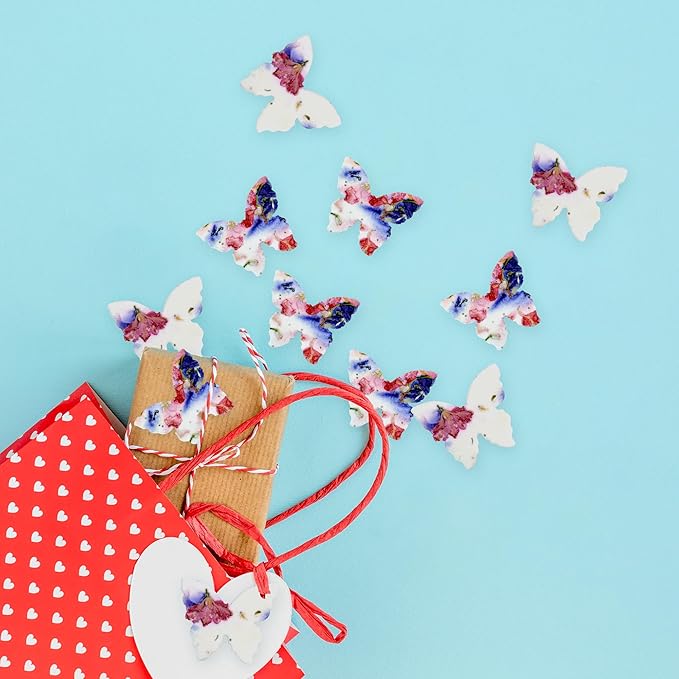 Butterfly Seed Paper – 50pcs Small Pink & Purple Plantable Wildflower, Writable & Plantable Gift for Moms, Plant Lover, & Teachers, Ideal for Weddings, Baby Shower, Memorial, & Celebrations