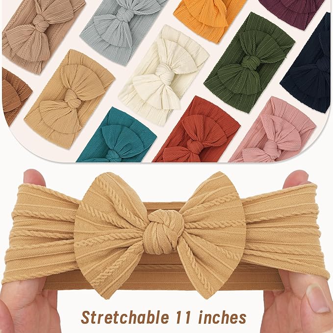 CÉLLOT Super Stretchy Soft Knot Headbands with Hair Bows Head Wrap Hair Accessories For Newborn Baby Girls Infant Toddlers Kids