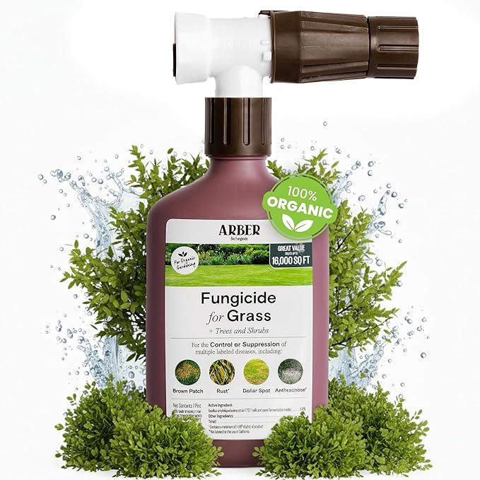 Organic Fungicide for Lawns, Trees & Shrubs – 16oz Ready-to-Spray – Lawn Fungicide for Brown Patch, Rust, Grubs, Disease & Moss – Safe for Grass, Kids & Pets – Lawn Care & Fungus Control