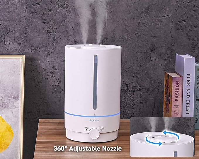 BlueHills Premium Set of Two Large 5000 ML XL and 2500 ML Essential Oil Diffusers Humidifier Combo for Large Room Home with Décor LED Lights Great Gift – White
