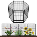 SunsGrove Tall Garden Fence with Gate, 40 in(H) x 13.4 ft(L) 6 Panels Heavy Duty Metal Animal Barrier Fence for Yard, Suitable for Indoor or Outdoor Dog Pet Fence, Garden Fence Border, Black