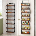 bukfen Over the Door Pantry Organizer, 8-Tier Adjustable Wooden Basket Kitchen