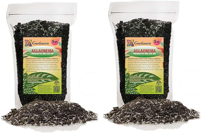 Gardenera Aglaonema Plant Potting Soil - All-Natural Blend for Thriving Aglaonema Plants - Boosts Root Health and Distinctive Foliage - 10 Quart
