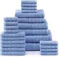 Casa Platino 100% Cotton Bathroom Towels Set – 24 Pc Family Pack – Soft &
