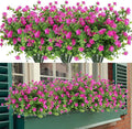 20 Bundles Artificial Flowers, Fake Artificial Greenery UV Resistant No Fade Faux Plastic Plants for Wedding Bridle Bouquet Indoor Outdoor Home Garden Kitchen Office Table Vase (Fuchsia)