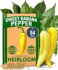 HOME GROWN Banana Pepper Seeds Pack – 94 Heirloom Vegetable Seeds – High Germination Sweet Peppers for Planting Indoors or Outdoor Garden (Capsicum annuum) (1pack)