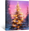 Framed Christmas Pictures Wall Decor,Vintage Pine Tree Prints,Winter Christmas Canvas Wall Art Decoration for Bedroom Bathroom Living Room Rustic Xmas Holiday Gifts (Christmas Tree 18, 24'' X 36'')