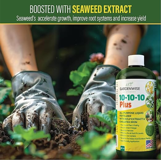 10-10-10 Liquid Fertilizer & 10-10-10 All-Purpose Granular Fertilizer Bundle for All Purpose Plants - Plant Food Outdoor & Indoor Plant Food, Vegetables, Flowers Garden (8oz & 3 Quarts)