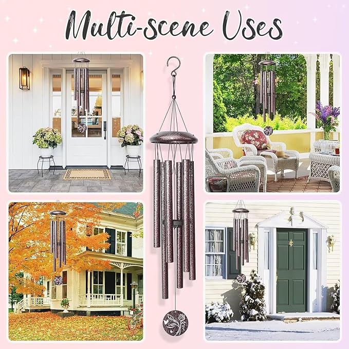 Gifts for Mom, 25''Wind Chimes, Mother Birthday Gifts for mom from Daughter Son, Mothers Day, Thanksgiving, Christmas Day Gift Ideas for Love Rreminder