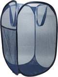 The upgraded pop-up laundry basket features a breathable side pocket mesh design