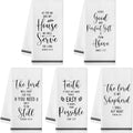 R HORSE 5Pcs Religious Christian Kitchen Dish Towel, Bible Verse Absorbent
