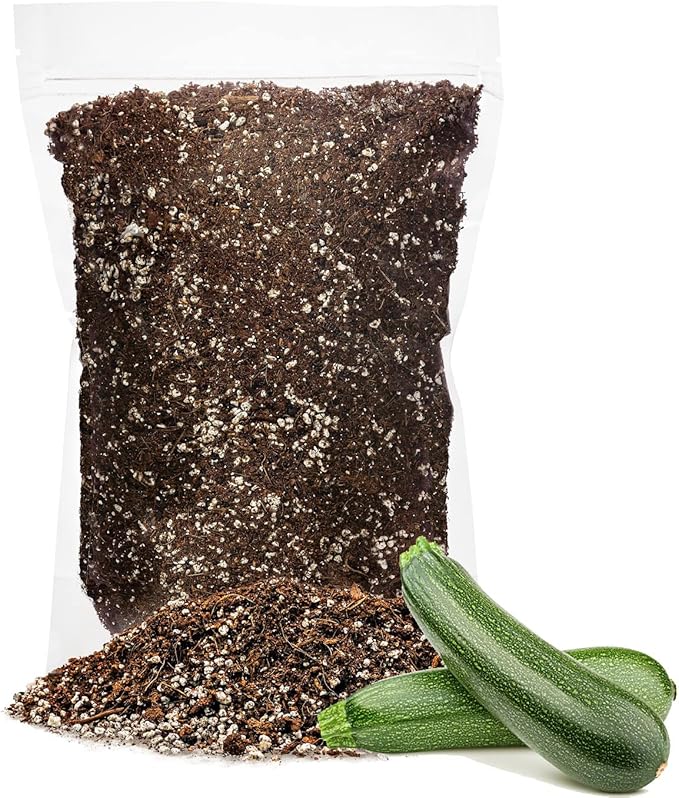 GARDENERA Premium Organic Potting Soil for Zucchini - (5 Quart Bag)