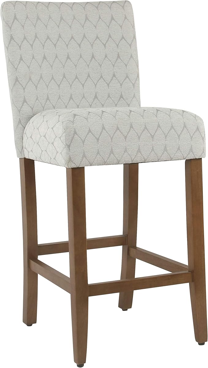 HomePop Upholstered Counter Height Barstool, 29-inch, Textured Grey