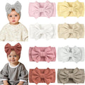 CÉLLOT 8 Colors Super Stretchy Soft Knot Baby Girl Headbands with Hair Bows Nylon Head Wrap For Newborn Baby Girls Infants Toddlers Kids(Light Colors)