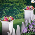 SUNNYPARK 2PK Mosaic Solar Post Cap Lights Outdoor for 4x4, 3.5x3.5 Post Crackled Glass Deck Fence Lamp Weatherproof LED Light Decor in Garden, Yard, Outdoor Table, Balcony, Landscape- Multi-Colored
