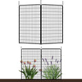 SunsGrove Garden Fence 50 in(H) x 5.1 ft(L) 2 Panels, Heavy Duty Metal Animal Barrier Fence for Dogs, Easy No-Dig Setup, Decorative Dog Fences, Black