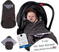Car Seat Blankets for Babies Winter - Stroller Footmuff Carseat Cover Baby 5 Point Harness - Swaddle Bunting Bag (Grey)