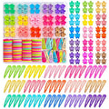 Hair Accessories for Toddlers, 220pcs, Colorful Mini Flower Claw Clips for Toddlers Cute Tiny Snap Hair Clips Metal No Slip Snap Hair Barrettes for Baby Fine Hair