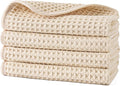 POLYTE 430 GSM Microfiber Lint Free Washcloth Face Towel, 13 x 13 in, 4 Pack