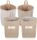 2 Pack Hanging Basket for Door, Small Jute Wall Storage, Hanging Storage Bags