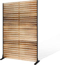 Metal Privacy Screen Outdoor Privacy Screen, Freestanding Fence Panel for Outside, 72''H×47''W, Decorative Screen Panel for Backyard/Patio/Deck