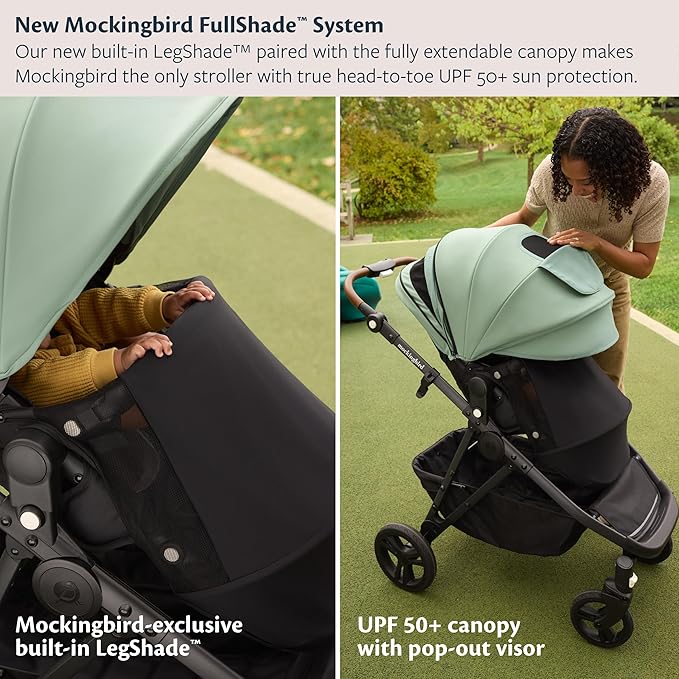 Mockingbird 2nd Seat Kit 3.0 - Compatible with Mockingbird Single-to-Double Strollers - Seat Expansion - Includes Expansion Adapters - Sage