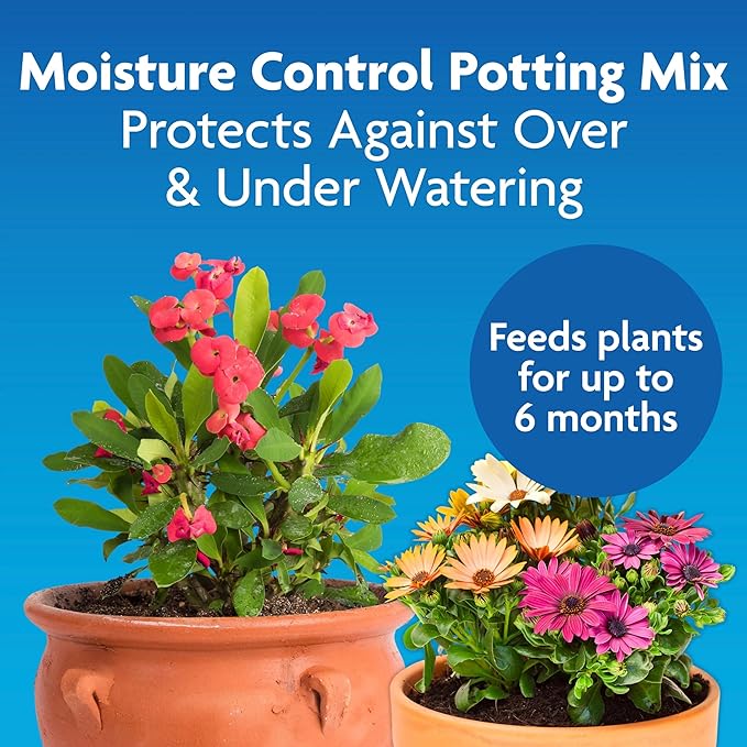 Miracle-Gro Moisture Control Potting Mix for Outdoor and Indoor Plants, 1 cu. ft. 2-pack