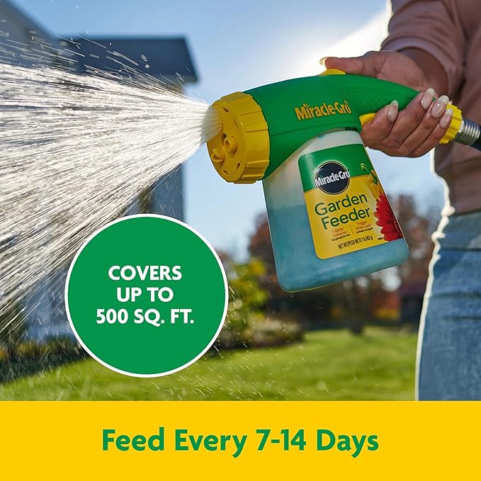 Miracle-Gro Garden Feeder with Water Soluble All Purpose Plant Food, Hose-end Feeder for Outdoor Plants, 1 lb.