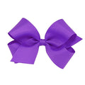 Wee Ones Baby Girls' Medium Grosgrain Hair Bow on a WeeStay Clip w/Plain Wrap - Delphinium,One Size