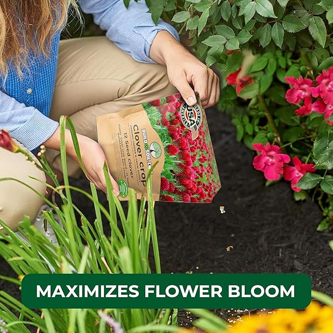 BuildASoil No-Till Clover Seed Cover Crop Blend 12 Species Cover Crop Seed Mix Premium Clover Seeds for Lawn - Plants Friendly Cover Crop for Garden - 60% Clover (3 lb Bag)