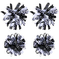 Soccer Korker Hair Bows for Girls,4pcs Black White Football Sport Curly Ribbon Alligator Clips for Soccer Team Moms Gifts Player Fans Game Day Cheer Dress Decoration Accessories