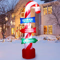 8FT Christmas Inflatables Candy Canes Outdoor Yard Decorations, Xmas Blow Up Candy Canes with Rotating LED Lights,Winter Outside Decor for Holiday Christmas Party Garden