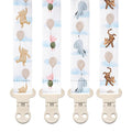 Stadela Baby Pacifier Clip Holder - Girl or Boy Unisex Neutral 4 Pack Gift Set – Vintage Classic Winnie Teddy Bear and Friends