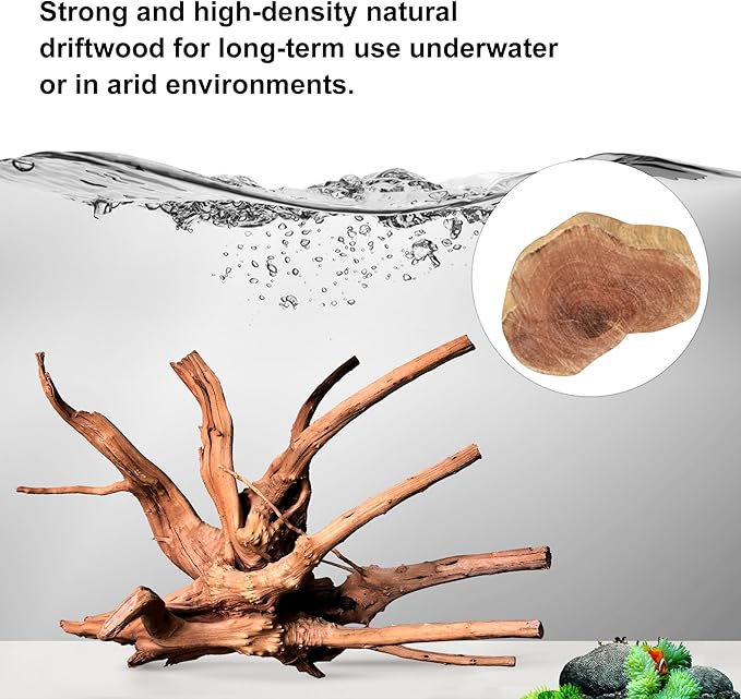 majoywoo Natural Small Driftwood for Aquarium Decor Fish Tank Decorations, Assorted Spider Wood Branch 2-4.5" 10 Pcs, Reptile Decor