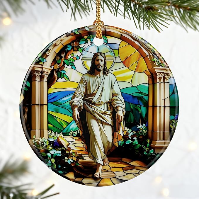 Jesus Ornament for Christmas Tree, Christian Religious Ornament, Christmas Ornaments, Christian Home Decor | Lord Jesus Gifts, Religious Gifts, Gift Exchange & Gift Idea, Giftbox Included