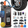 OlarHike Tire Inflator Portable Air Compressor, Battery Powered, 7500mAh, Dual Mode, Auto Air Pump for Car Tires, Motorcycle, Bicycle, Electric Pump with LED Light & Digital Pressure Gauge