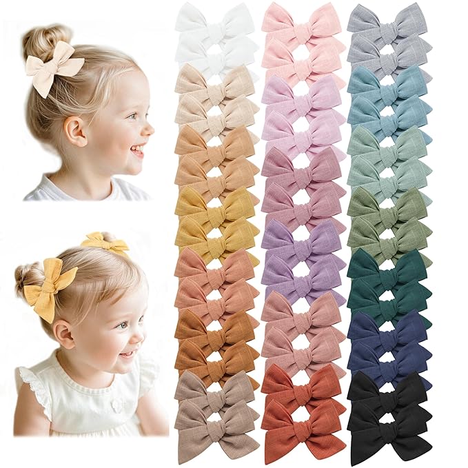 Prohouse 40 PCS Baby Girl Hair Clips, Alligator Hair Bows for Toddlers & Kids, Baby Hair Accessories