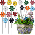 8 Pack Rustic Metal Flowers Decorative, 12" Farmhouse Garden Decor Outside Rust Garden Stakes, Spring Yard Art Ornament for Christmas Outdoor Lawn Porch Pathway Patio Decor
