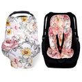 Floral Baby Car Seat Cover Girls, Infant Carseat Canopy,Pink Infant Car Seat Head Body Support Pillow