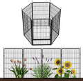 SunsGrove Tall Garden Fence with Gate, 45 in(H) x 13.4 ft(L) 6 Panels Heavy Duty Metal Animal Barrier Fence for Yard, Suitable for Indoor or Outdoor Dog Pet Fence, Garden Fence Border, Black
