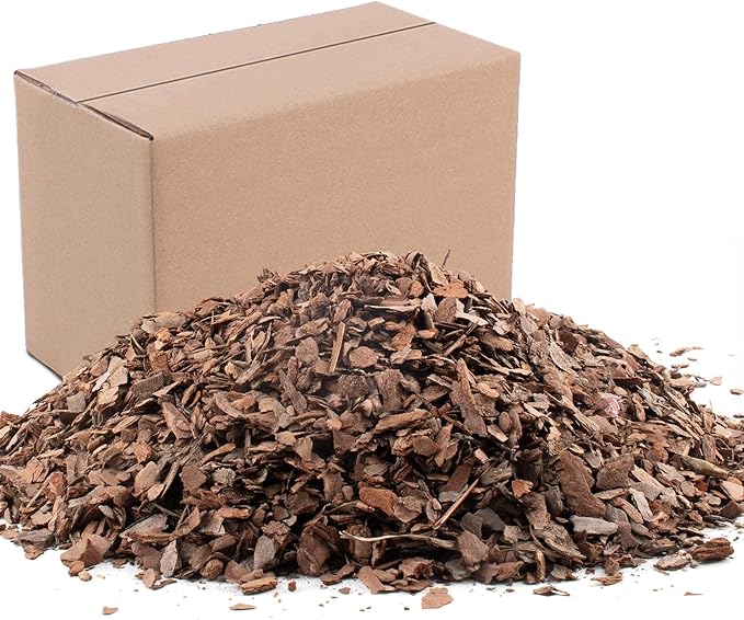 3qt Organic Orchid Potting Bark -Natural Mulch for Potted Plants, Root Development of Orchid Plants and Garden Soil Amendment Mix